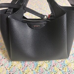 DKNY Black Textured Tote Bag